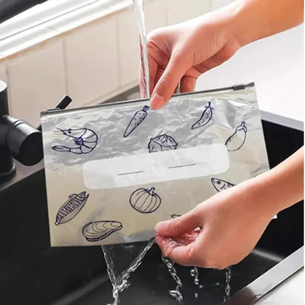 up Reusable Aluminium Foil Sealable Storage Bags — Keep Food Fresh For Longer
