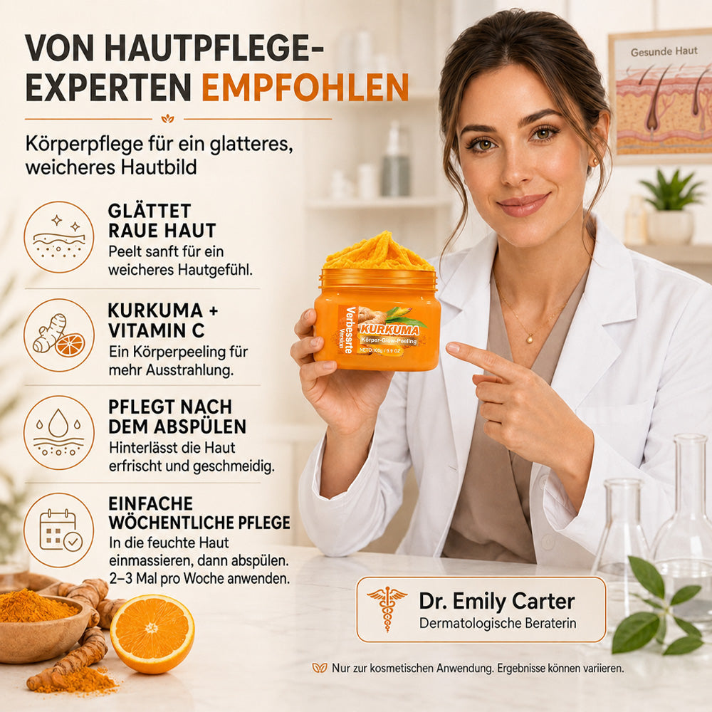 🌿 Kalovino® Kurkuma-Körperpeeling gegen raue & trockene Haut