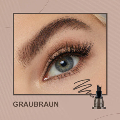 🆙4-Zinken Microblading-Stift für Brauen & Bärte – Wasserfest, wischfest & natürlicher Look