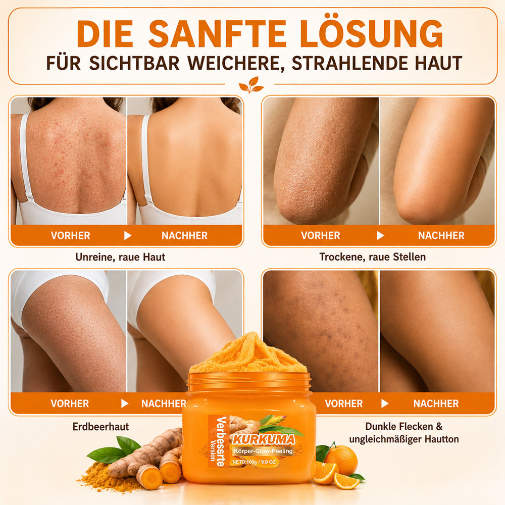🌿 Kalovino® Kurkuma-Körperpeeling gegen raue & trockene Haut