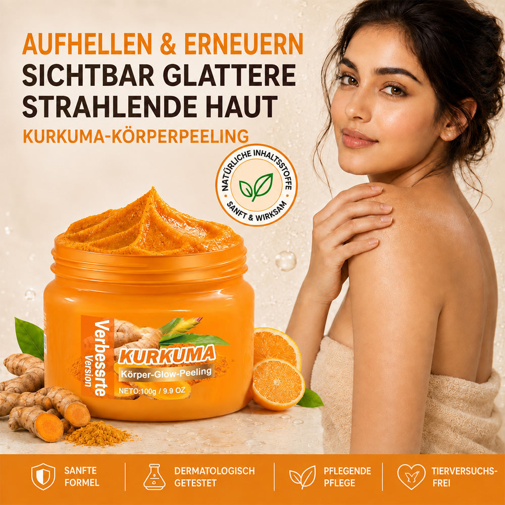 🌿 Kalovino® Kurkuma-Körperpeeling gegen raue & trockene Haut