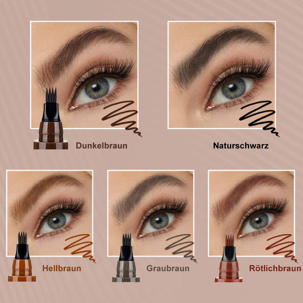 🆙4-Zinken Microblading-Stift für Brauen & Bärte – Wasserfest, wischfest & natürlicher Look
