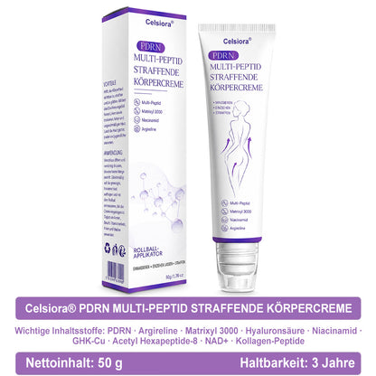 Celsiora® PDRN Multi-Peptide Körpercreme gegen Falten, schlaffe Haut, Dehnungsstreifen & Cellulite