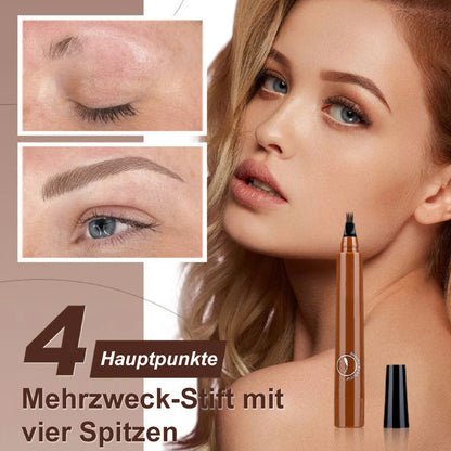 🆙4-Zinken Microblading-Stift für Brauen & Bärte – Wasserfest, wischfest & natürlicher Look