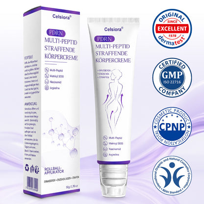 Celsiora® PDRN Multi-Peptide Körpercreme gegen Falten, schlaffe Haut, Dehnungsstreifen & Cellulite