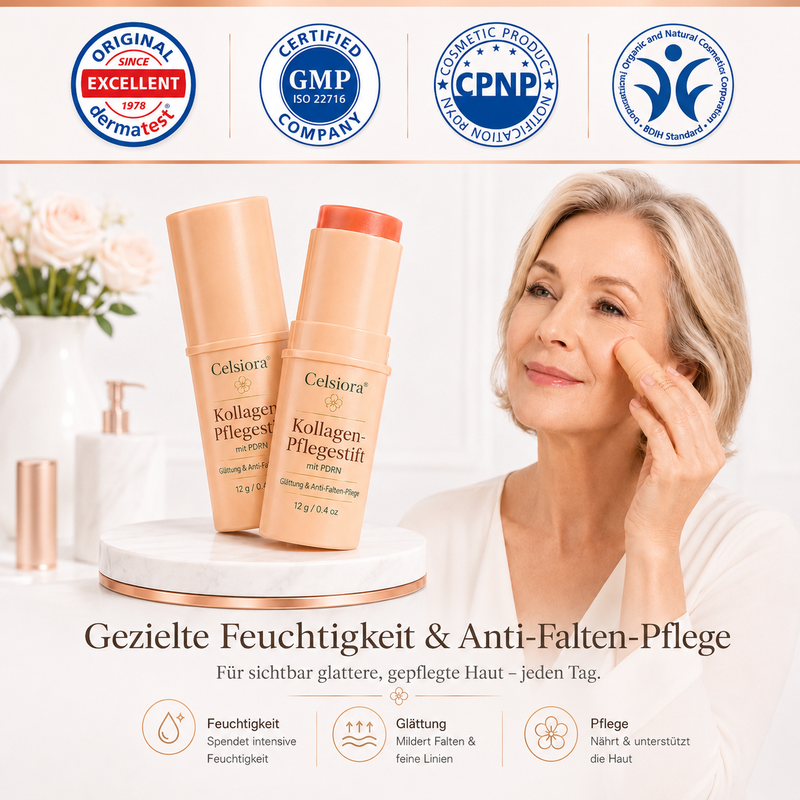 Celsiora® Kollagen-Pflegestift mit PDRN – Sofortpflege für Trockenheitsfältchen