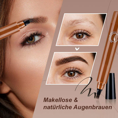 🆙4-Zinken Microblading-Stift für Brauen & Bärte – Wasserfest, wischfest & natürlicher Look