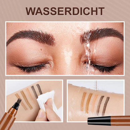 🆙4-Zinken Microblading-Stift für Brauen & Bärte – Wasserfest, wischfest & natürlicher Look