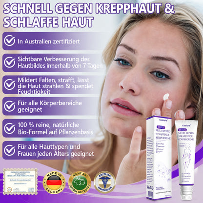 Celsiora® PDRN Multi-Peptide Körpercreme gegen Falten, schlaffe Haut, Dehnungsstreifen & Cellulite