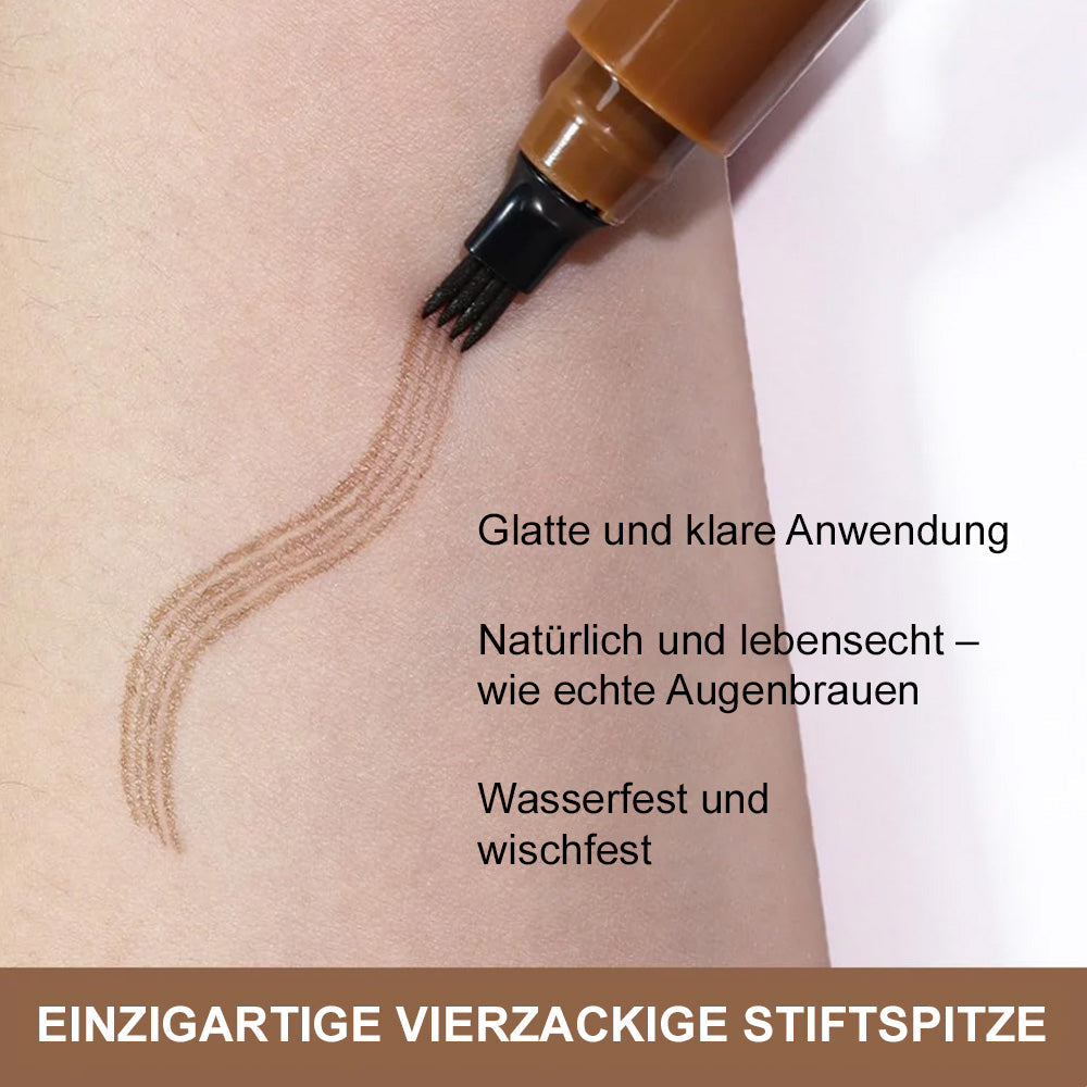 🆙4-Zinken Microblading-Stift für Brauen & Bärte – Wasserfest, wischfest & natürlicher Look