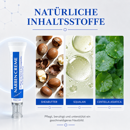 Kalovino® Reparierende Narbenpflege-Creme gegen Dehnungsstreifen, Aknenarben & unebenes Hautbild – für glatter und ebenmäßiger wirkende Haut