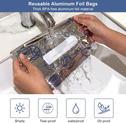 up Reusable Aluminium Foil Sealable Storage Bags — Keep Food Fresh For Longer