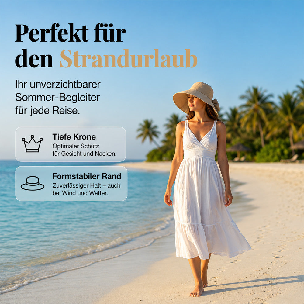 up Nur für kurze Zeit: 50 % Rabatt! ✨Damen Sonnenhut mit Schleife – Breiter Rand für stilvollen Sonnenschutz 🎀