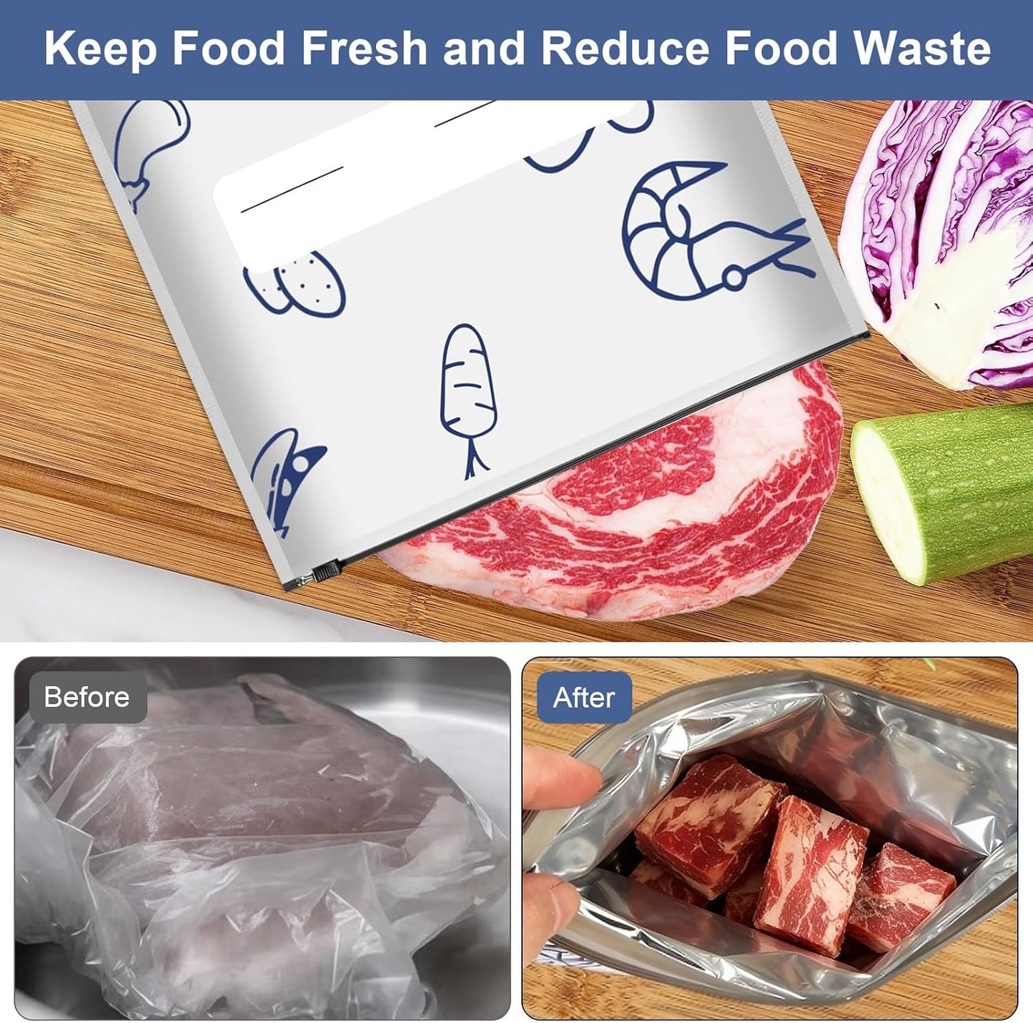 up Reusable Aluminium Foil Sealable Storage Bags — Keep Food Fresh For Longer