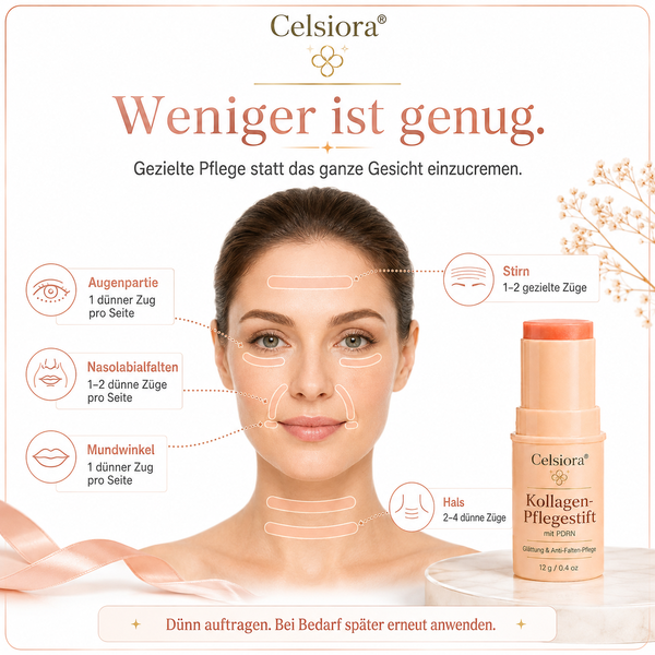 Celsiora® Kollagen-Pflegestift mit PDRN – Sofortpflege für Trockenheitsfältchen