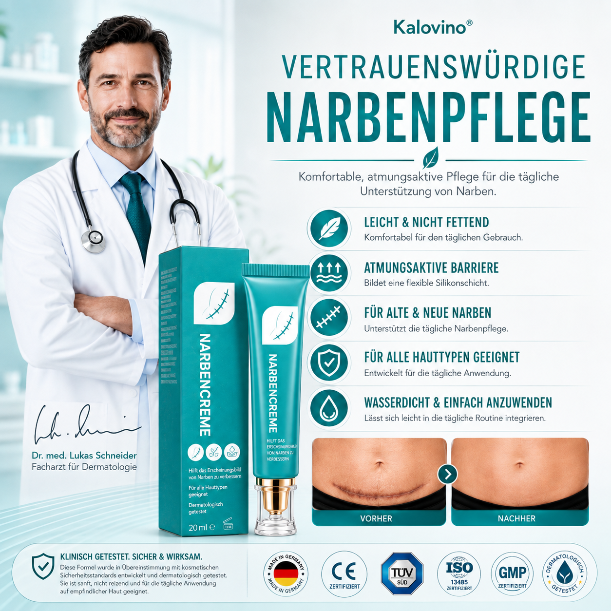 🆙🌿✨ Kalovino® Narbencreme – Für sichtbar glattere Haut