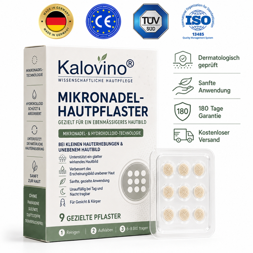 🌿 Kalovino® Effektive botanische Mikronadel-Pflaster zur gezielten Pflege kleiner Hautanhängsel