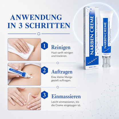 Kalovino® Reparierende Narbenpflege-Creme gegen Dehnungsstreifen, Aknenarben & unebenes Hautbild – für glatter und ebenmäßiger wirkende Haut